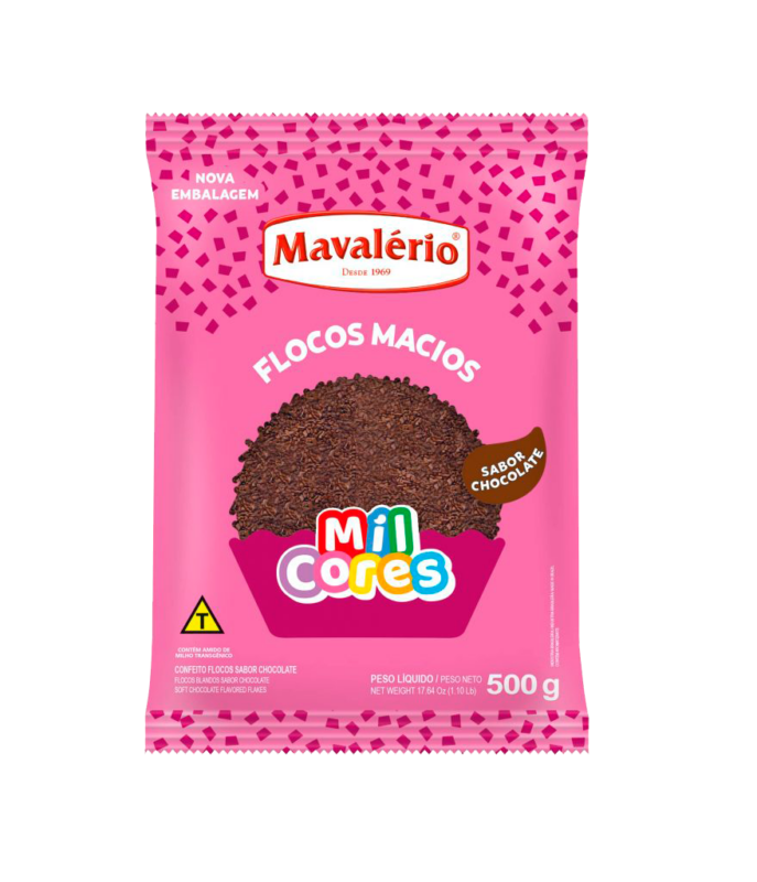 CHOCOLATE FLOCOS MACIO AO LEITE MAVALÉRIO 500G