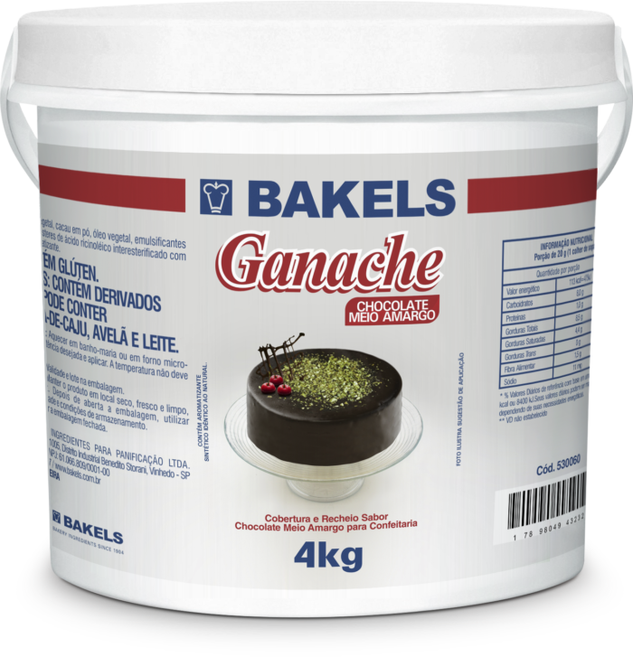 GANACHE MEIO AMARGO BAKELS 4KG