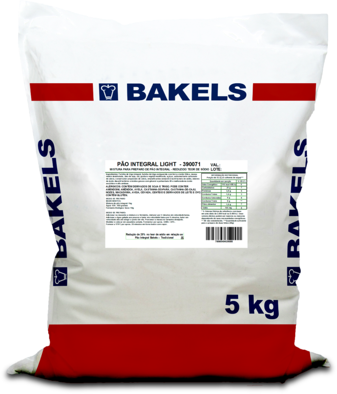 PÃO INTEGRAL LIGHT BAKELS 5KG