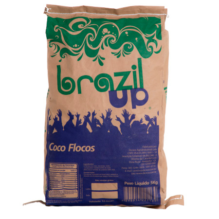 COCO FLOCOS ÚMIDO E ADOÇADO BRAZIL UP 5KG