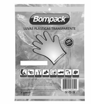 LUVA DESCARTÁVEL BOMPACK 100UND