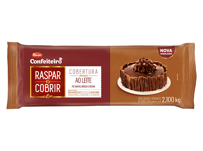 COBERTURA RASPAR E COBRIR AO LEITE HARALD 2,1KG