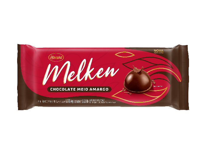 CHOCOLATE MELKEN MEIO AMARGO HARALD 1KG