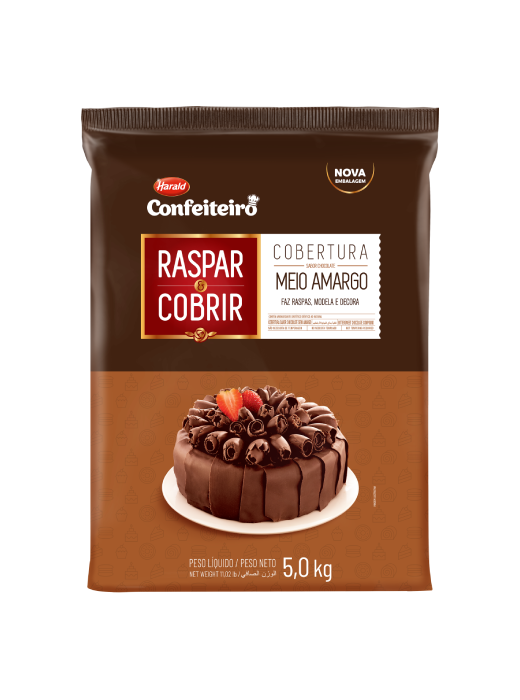 COBERTURA RASPAR E COBRIR MEIO AMARGO HARALD 5KG