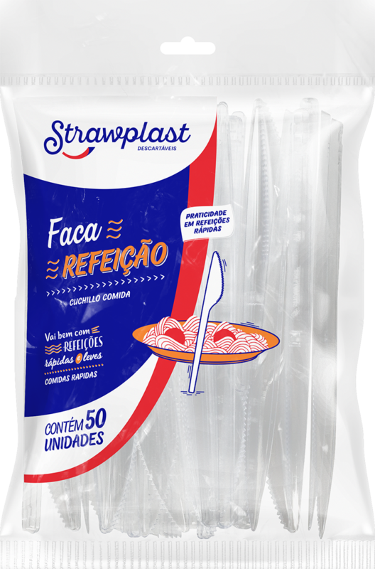 FACA CRISTAL STRAWPLAST 50UND