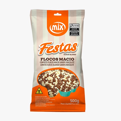 CHOCOLATE MIX PRETO E BRANCO FLOCOS MACIOS 500G