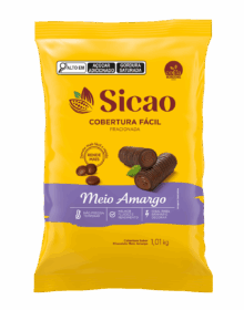 COBERTURA SICÃO FÁCIL MEIO AMARGO GOTAS 1,01KG