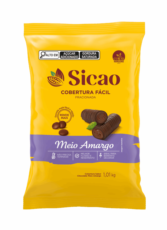 COBERTURA SICÃO FÁCIL MEIO AMARGO GOTAS 1,01KG