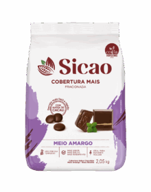 COBERTURA SICÃO MAIS MEIO AMARGO GOTAS 2,05KG