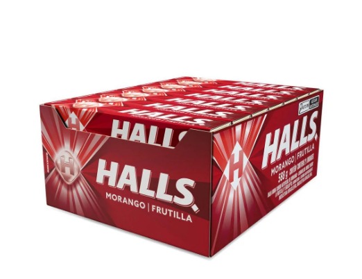 HALLS DISPLAY MORANGO 28G 21UND
