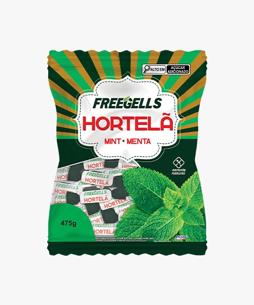 BALA GELADA FREEGELLS HORTELA 475G