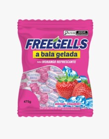BALA GELADA FREEGELLS MORANGO 475G