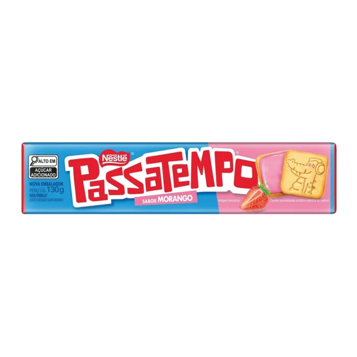 BISCOITO RECHEIO PASSATEMPO MORANGO 70X130G