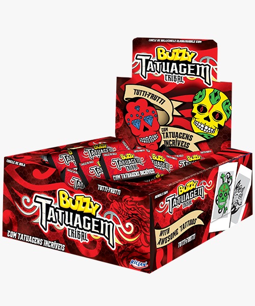 CHICLETE BUZZY TATTO TRIBAL TUTTI FRUT 90UN
