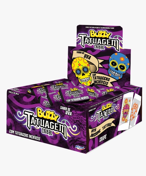 CHICLETE BUZZY TATTO TRIBAL UVA 90UN