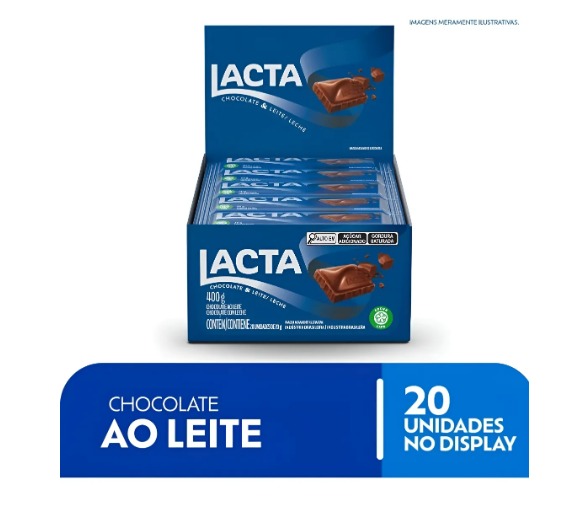 CHOCOLATE DISPLAY AO LEITE LACTA 20G 20UD