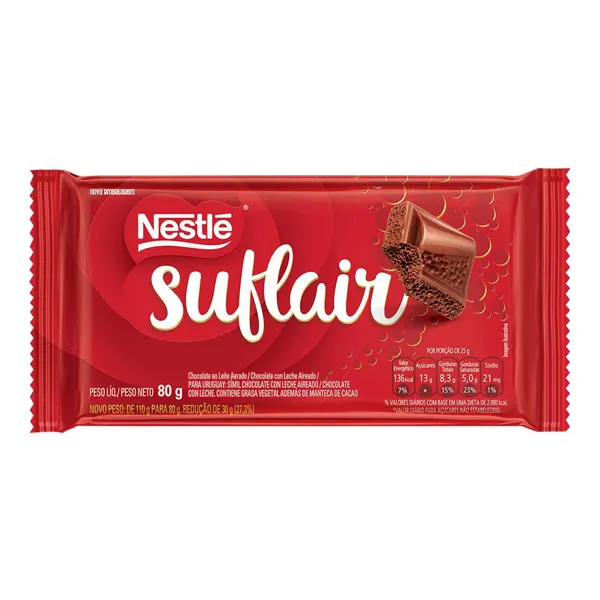 CHOCOLATE SUFLAIR AO LEITE DISPLAY 16X80G