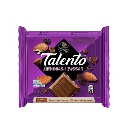 CHOCOLATE TALENTO AMENDOAS PASSAS DISPLAY 15X25G