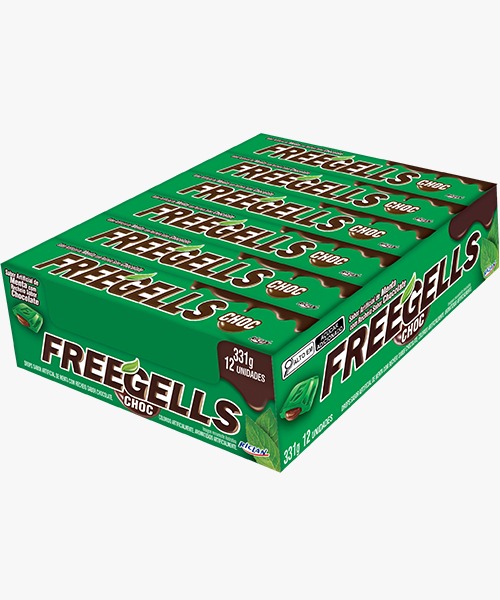 FREEGELLS DISPLAY MENTA COM CHOCOLATE 12UN