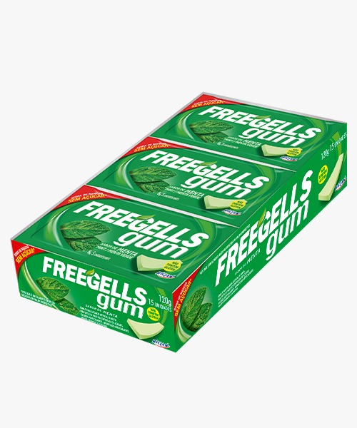 FREEGELLS GUM DISPLAY MENTA 8 G 15UN