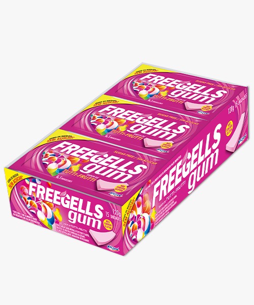 FREEGELLS GUM DISPLAY TUTTI FRUTTI 8 G 15UN