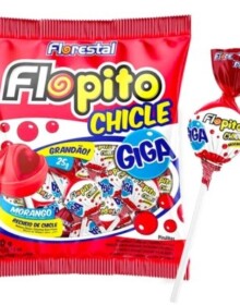 PIRULITO FLOPITO CHICLETE GIGA MORANGO 600G