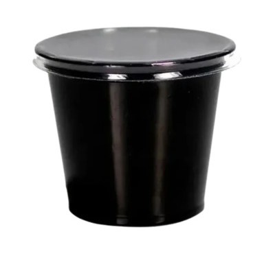 POTE DE MOLHO COM TAMPA F697 PRETO 60ML 700UN